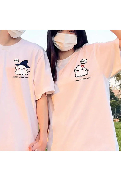 FECCY Cotton 2Pcs Tir Harajuku Style Couple Lover Combinations Couple Clothin...