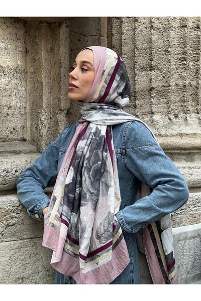 Modakaşmir روز نمط الخيزران شال