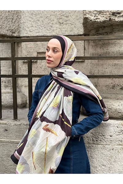Modakaşmir Şal din bambus cu model de dihori