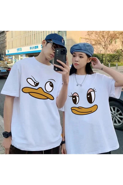FECCY Cotton 2Pcs Tir Harajuku Style Couple Lover Combinations Couple Clothin...