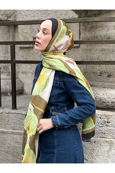 Modakaşmir Şal din bambus cu model de dihori