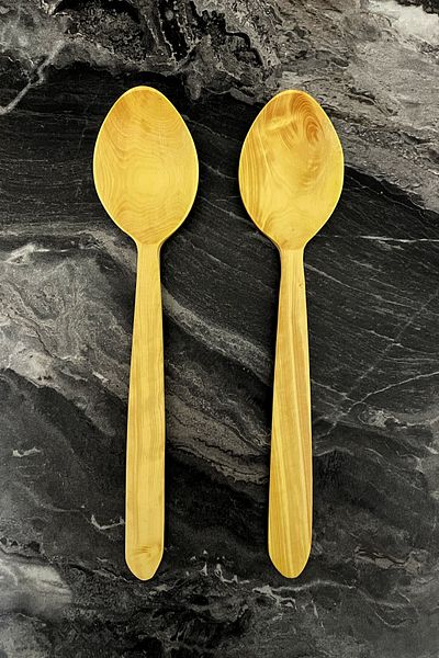 Kitchen Mania 2 Pcs 27 cm Boxwood Spoons-Wooden Spoon-Wooden Spoons