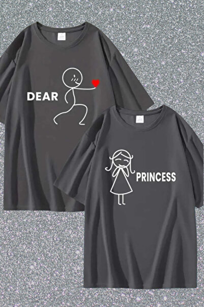 Wish BF Combinație de cuplu unisex - Tricou oversize casual cu imprimeu Dear ...