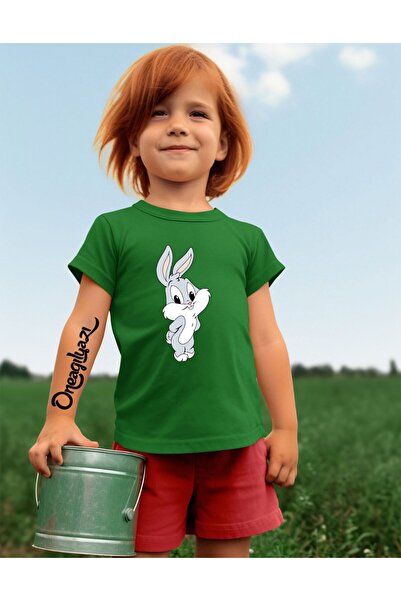 oneagılyazı Slatki zec Štampano Devojčica Oversize kroj T-shirt