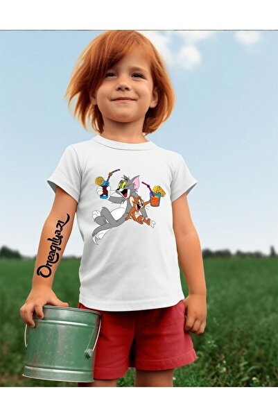 oneagılyazı Tricou supradimensionat pentru fete cu imprimeu Tom și Jerry