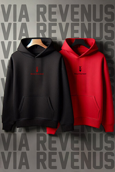 Vordevia Kralj mog srca / Kraljica mog srca Štampano Sa kapuljačom Kombinovan...