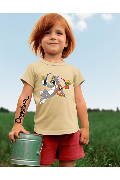 oneagılyazı Tricou supradimensionat pentru fete cu imprimeu Tom și Jerry