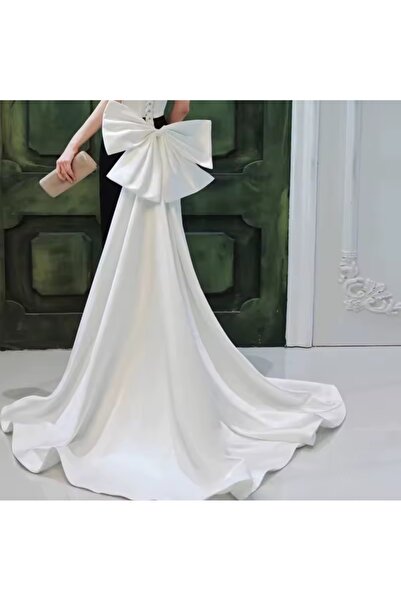 LO ADORO Siyah Beyaz Pembe Gelinlik Ekstra Kuyruk Ekstra Duvak Nişan Kına Bek...