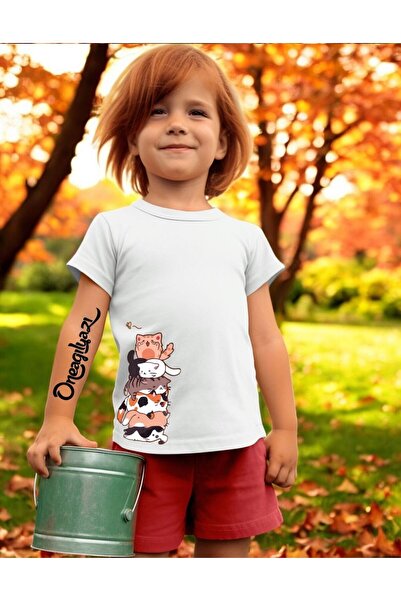 oneagılyazı U redosledu mačka Štampano Devojka Oversize kroj T-shirt