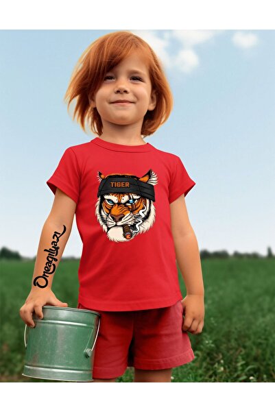 oneagılyazı Kaplan Štampano Devojka Oversize kroj T-shirt