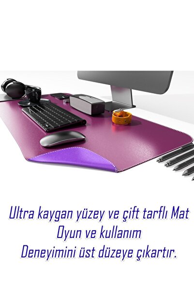 HELİXSUN Deri Mousepad Oyuncu Matı Laptop ve Bilgisayar Uyumlu Geniş Gaming Masa Sümeni Ve Mouse Pad 80x40Cm