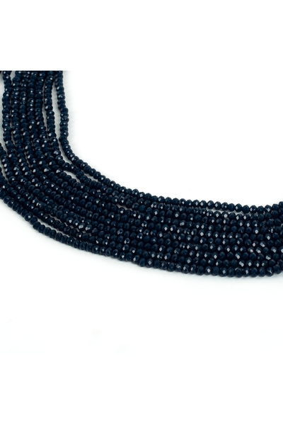 yfhobi 1 Dizi (130-135 Adet) - 3 mm Yassı Kristal Cam Boncuk Dizisi Mat Koyu ...