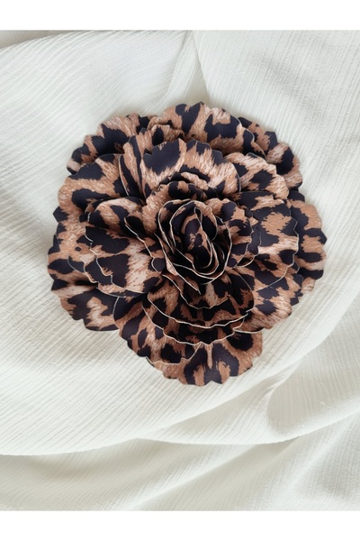 Peki Takı ve Tasarım Aksesuar Leopar Desen Broş 14-15 Cm'dir