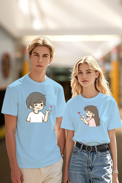 Wish BF Tricou unisex cu design anime Lover Couple Combination