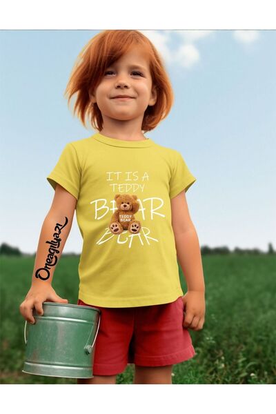 oneagılyazı تي شيرت بناتي كبير الحجم مطبوع عليه دمية دب