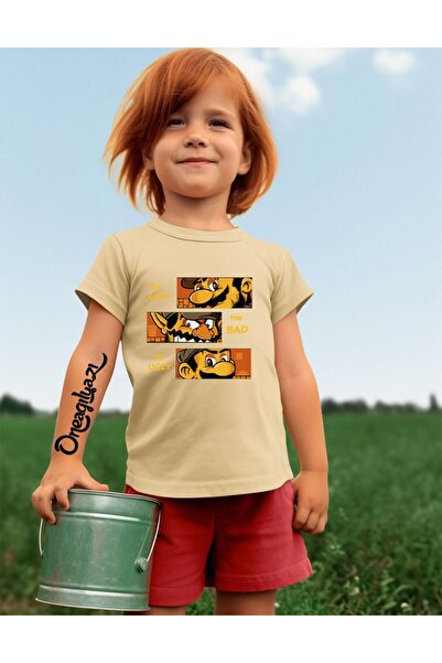 oneagılyazı Tricou supradimensionat pentru fete cu imprimeu The Good The Bad