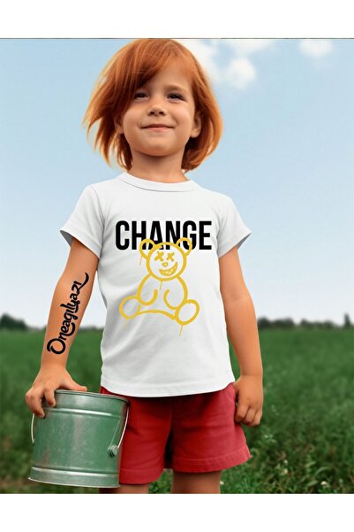 oneagılyazı Tricou supradimensionat pentru fetiță cu imprimeu Teddy Bear