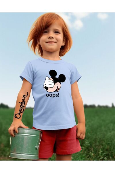 oneagılyazı Mik Mause Štampano Devojka Oversize kroj T-shirt