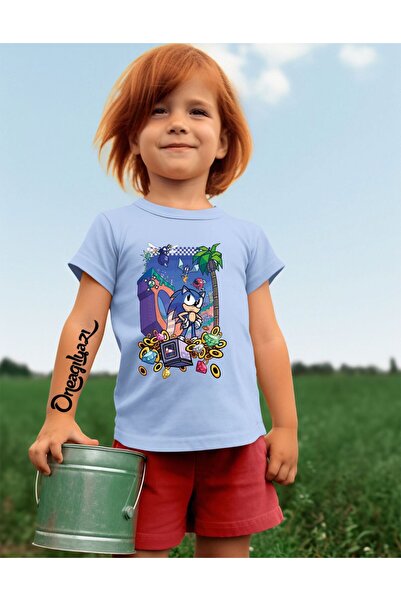 oneagılyazı Sonic Štampano Devojka Oversize kroj T-shirt