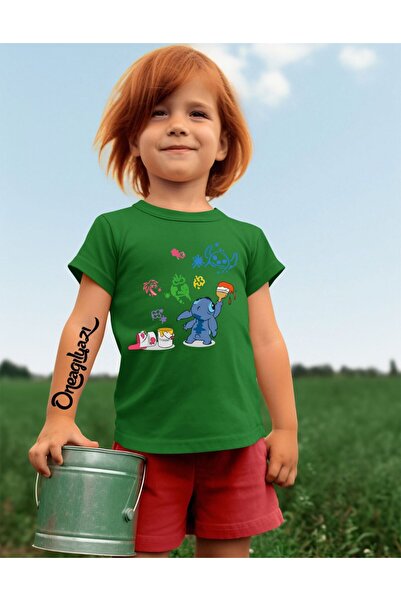 oneagılyazı Stitch Back Štampano Devojka Oversize kroj T-shirt