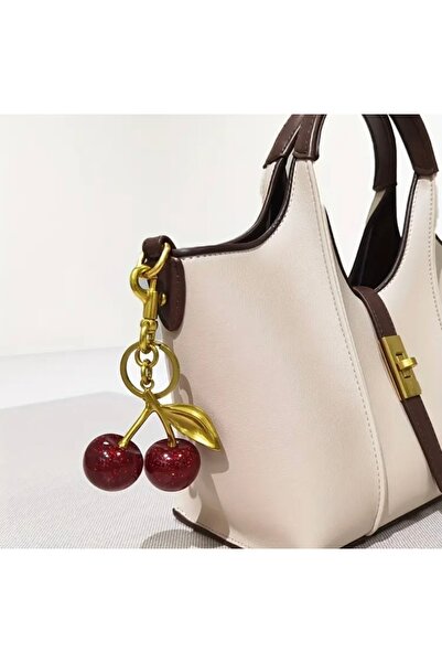 kubotique 12 cm Large Red Cherry Cherry Keychain - Shimmering Wallet Ornament Charm