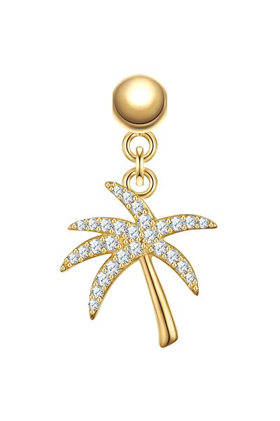 Glanzstücke München Silbercharm Charm Sterling Silber gelbgold Zirkonia weiß