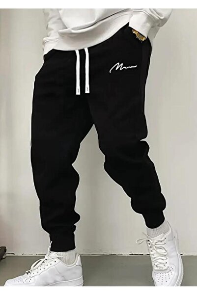 caddekombin Men's m Rhythm Printed Jogger Regular Fit Fit Black Sweatpants