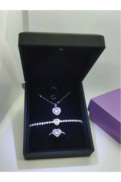 HKN AVM ACCESSORİES 14 Şubat Sevgililer Günü kalpli Yüzük kolye bileklik doğum günü hediyesi