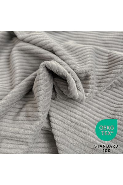 FUNZY Gray Corduroy - Oekoteks100 for Upholstery Fabric Sofa and Armchair