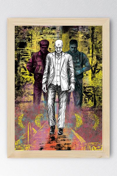 Saturn Πίνακας με κορνίζα Moon Knight - Πίνακας αφίσας της τηλεοπτικής σειράς Moon Knight Marvel
