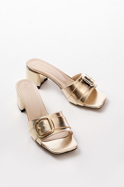 Santamarina Women's Gold Heeled Slippers
