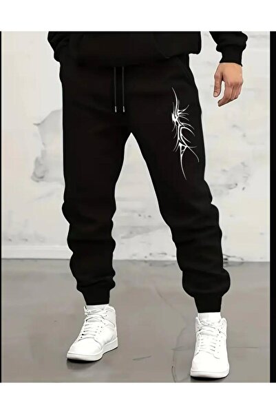 caddekombin Ανδρικό παντελόνι Jogger Comfort Fit Mold με κάθετη φιγούρα με τύ...