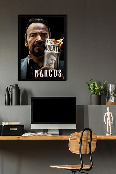 Saturn Ζωγραφική με κορνίζα Narcos - Ζωγραφική αφίσας της τηλεοπτικής σειράς Narcos