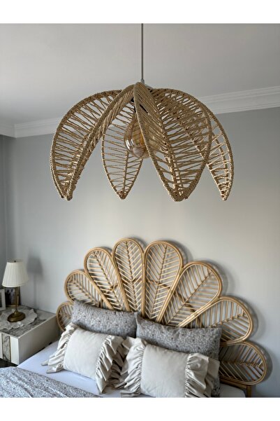 luminart Rafya avize Hasır avize el yapımı avize makrome avize Yaprak avize