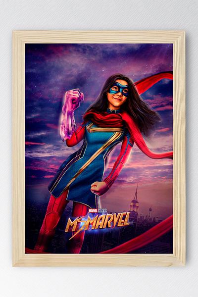 Saturn Πίνακας Ms Marvel με κορνίζα - Ms. Marvel Ταινία Αφίσα Ζωγραφική