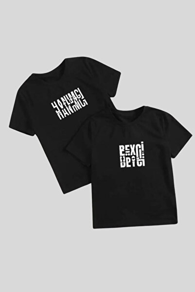 Wish BF Hanımeci - Tricou combinat cuplu iubit cu imprimeu Beyci