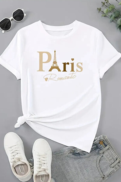 Wish BF تي شيرت نسائي بطبعة باريس