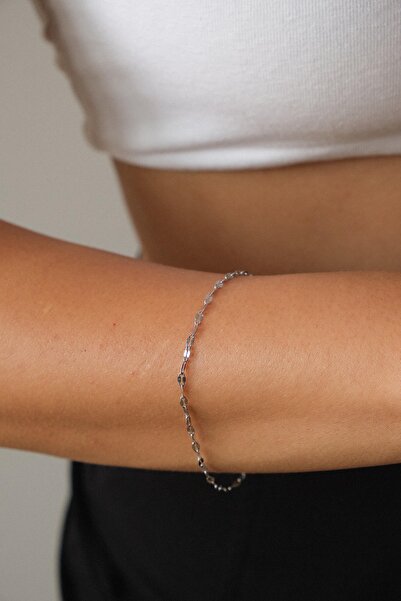 ByFlorya Jewelry سوار سلسلة الشفاه الفولاذية الرفيعة بتصميم سنغافوري ملتوي ول...