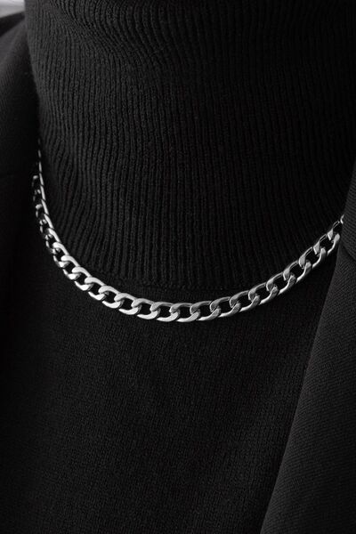 ByFlorya Jewelry قلادة سلسلة الذواقة الفولاذية غير مشوهة بسمك 6 مم للجنسين قا...