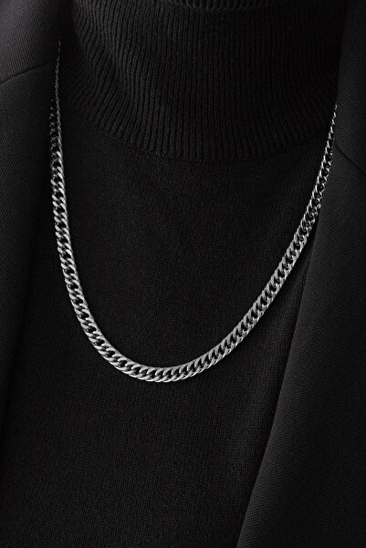 ByFlorya Jewelry قلادة سلسلة ذواقة من الفولاذ ميامي قلادة كوبية كبيرة 6 مم غي...