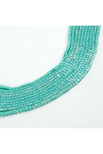 yfhobi 1 Dizi (90-95Adet) - 4 mm Küp Kristal Cam Boncuk Dizisi Mat Janjanlı T...