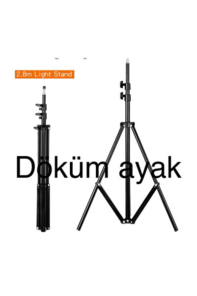 Voground 280 cm 2.8 m 9FT Ağır Video Tripod Işık Standı Katı Softbox Standı Led video ışığı projeksiyon stand