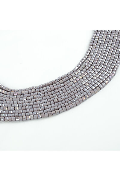 yfhobi 1 Dizi (90-95Adet) - 4 mm Küp Kristal Cam Boncuk Dizisi Mat Janjanlı A...