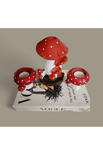 Show Art Hediyelik Mantar tütsülük ve mantar tealight mumluk set