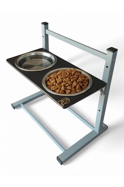 Okay 3 Height Stainless Steel Food and Water Bowl Stand Adjustable for Large and Medium Dogs