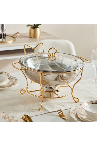 Home Box Wellshine Metallic Chafing Dish with Lid - 6 L