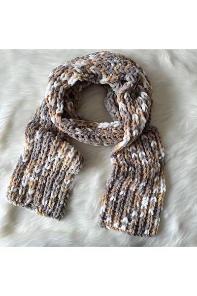 Home Puffy Plush Knitted Unisex Scarf