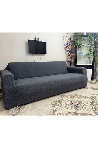HEYTGAH Single 3-Piece Jacquard Woven Sofa Cover - Flexible and Anti-Racid Bar Patterned Sofa Bed Cover