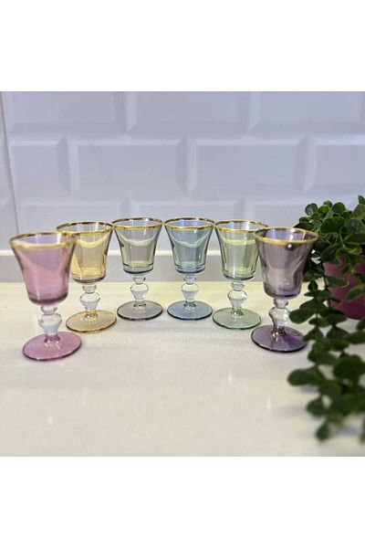 Bohemia Premium Crystal Set of 6 Glass Coffee and Side Water Glasses - Dowry Luxury Design