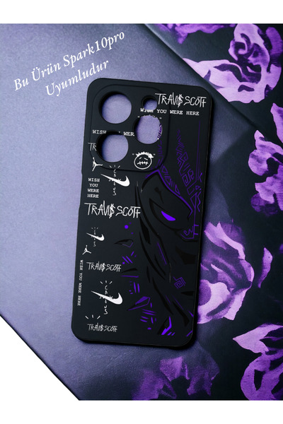 Kılıforyum حافظة Tecno Spark 10pro مطبوعة من الداخل مخملية "متوافقة فقط مع 10pro".